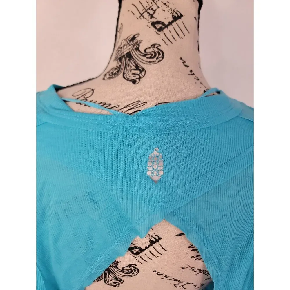 Free People Movement Long Sleeve Infinitee Tee Sz S Aquafur